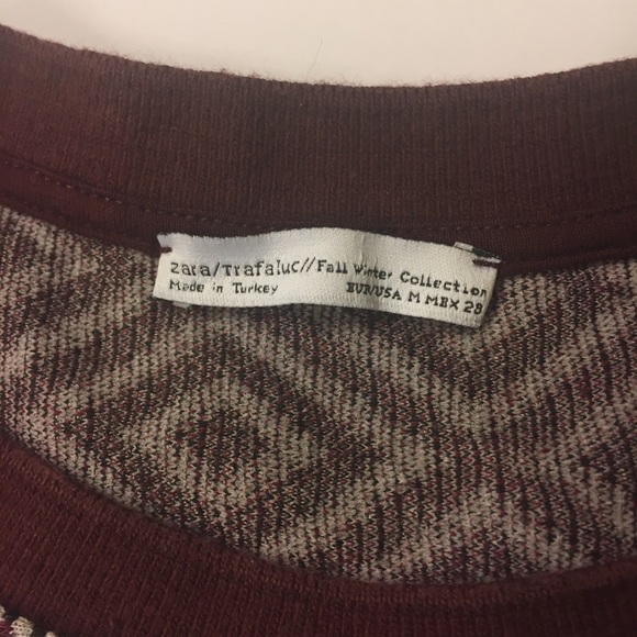 Zara Maroon Pattern Top - Picture 3 of 5